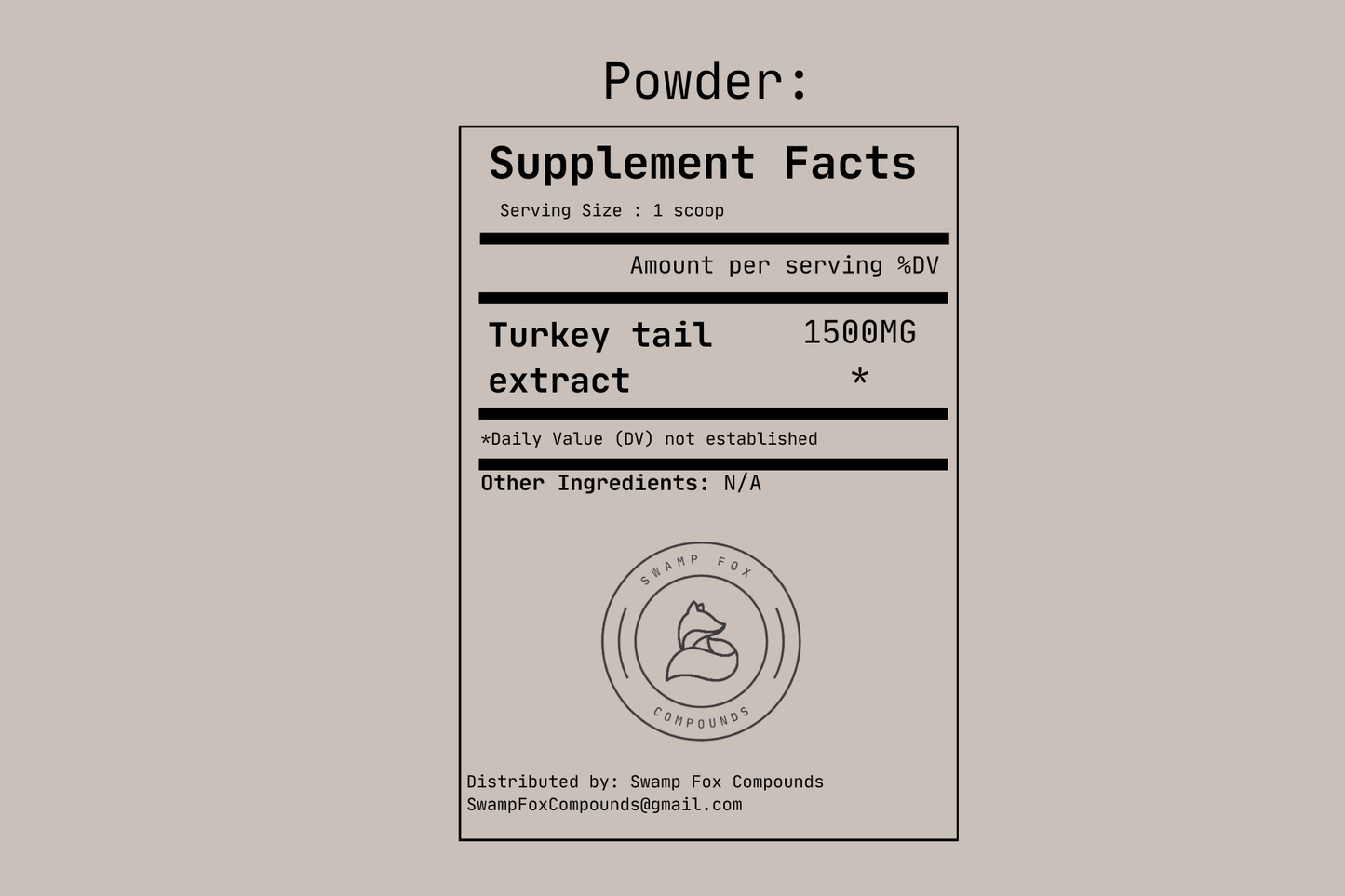 Turkey Tail Powder - Swamp Fox CompoundsTurkey Tail Powder