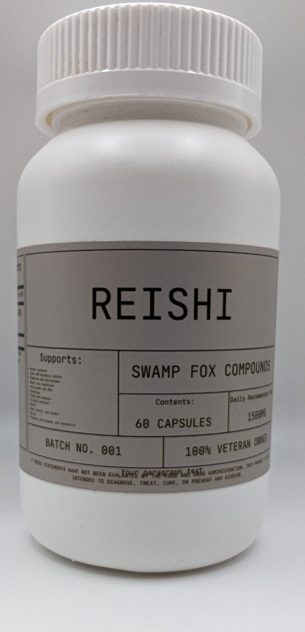 Reishi Capsules - Swamp Fox Compounds Reishi Capsules